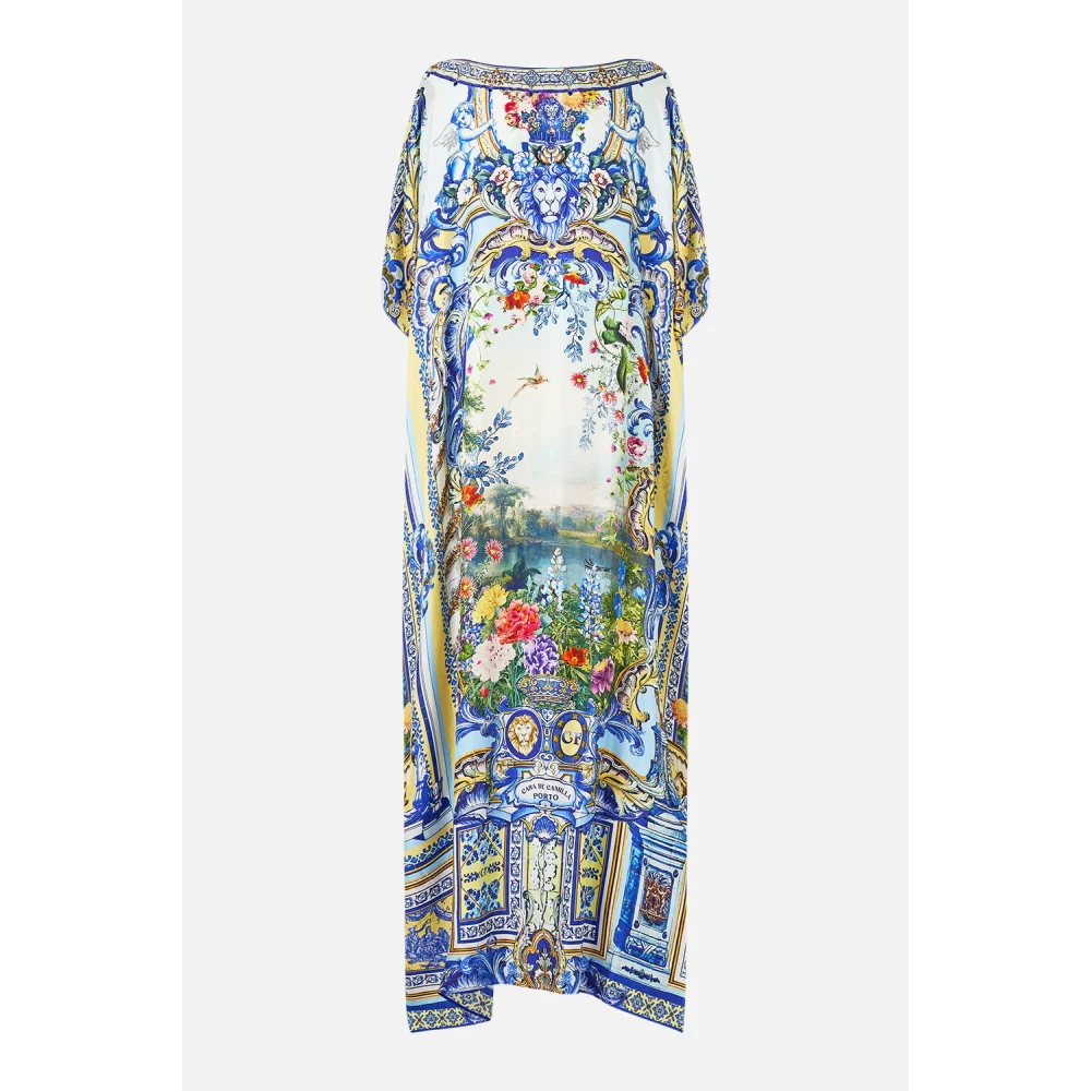 Camilla Zijden kaftan met ronde halslijn Multicolor Dames