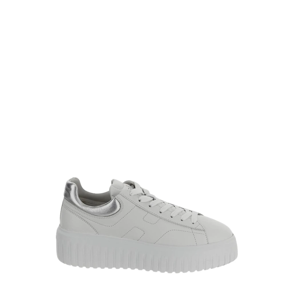 Hogan Leren Vetersneaker White Dames