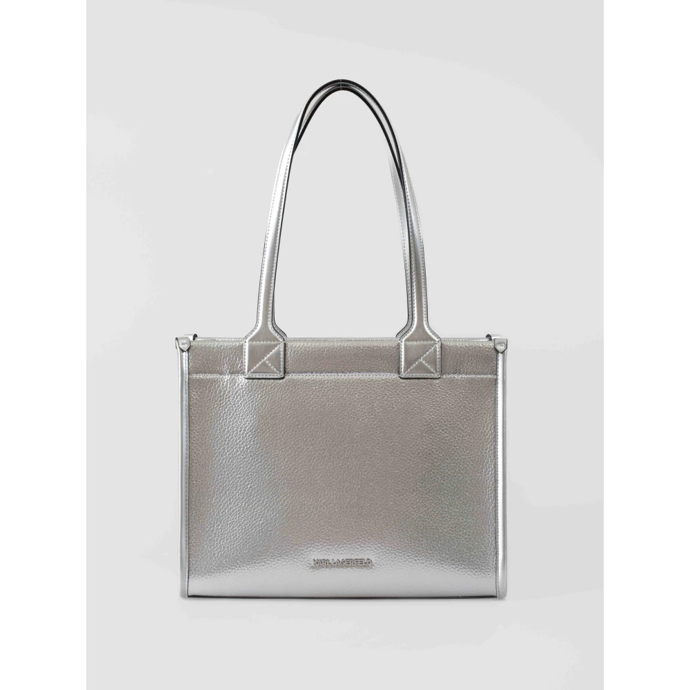 Karl Lagerfeld Gestructureerde Vierkante Tote Tas Gray Dames