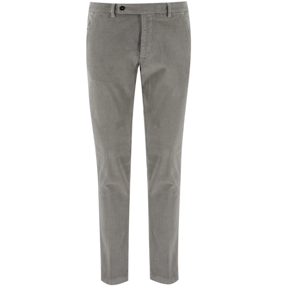 Berwich Stijlvolle Herenbroek met Klassieke Details Gray Heren