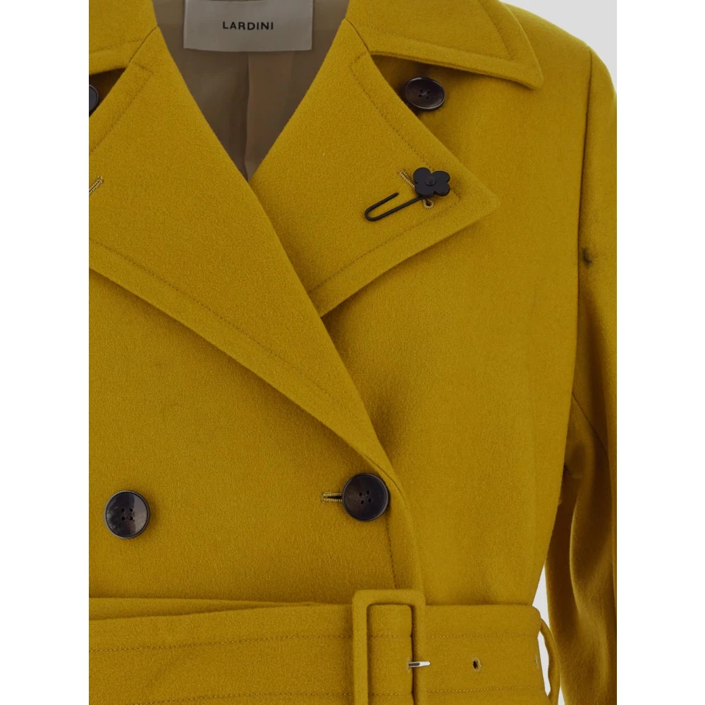 Lardini Dubbelbreasted wollen jas voor vrouwen Yellow Dames