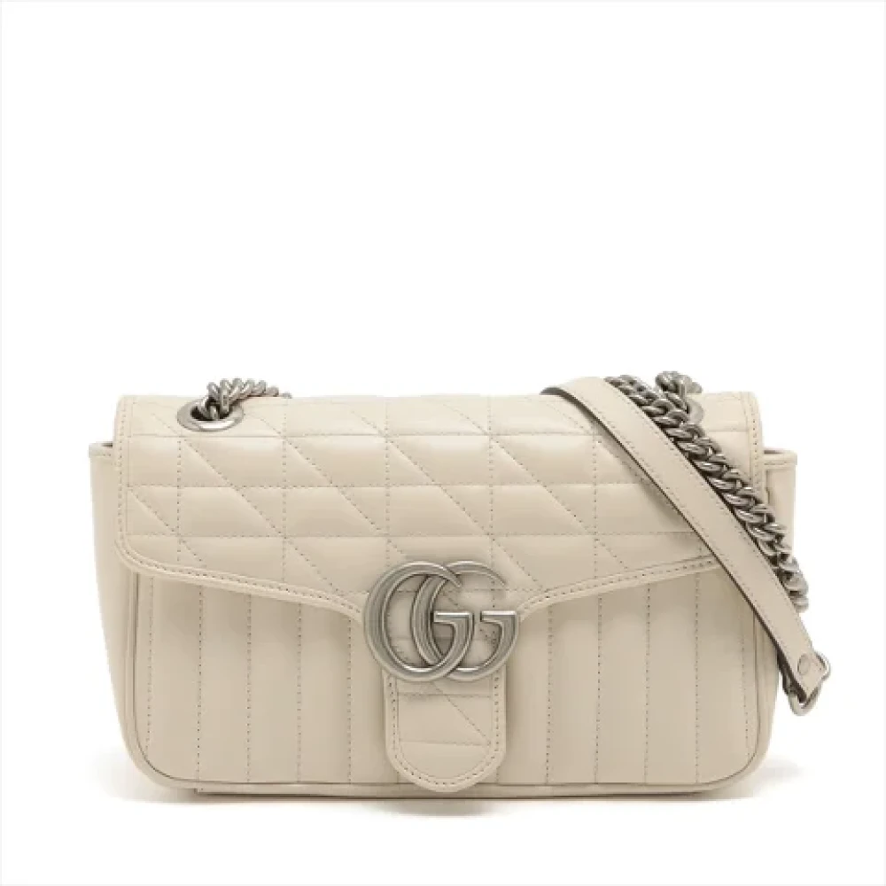 Gucci Vintage Pre-owned Leather gucci-bags Beige Dames