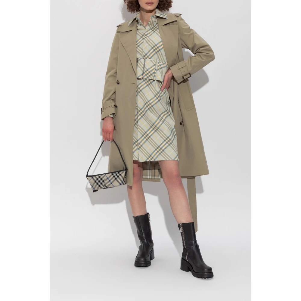 Burberry Dubbelrijige trenchcoat van gabardine Green Dames