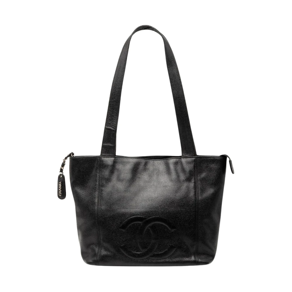 Chanel Vintage Women's Black Pre-Owned Tote Bag