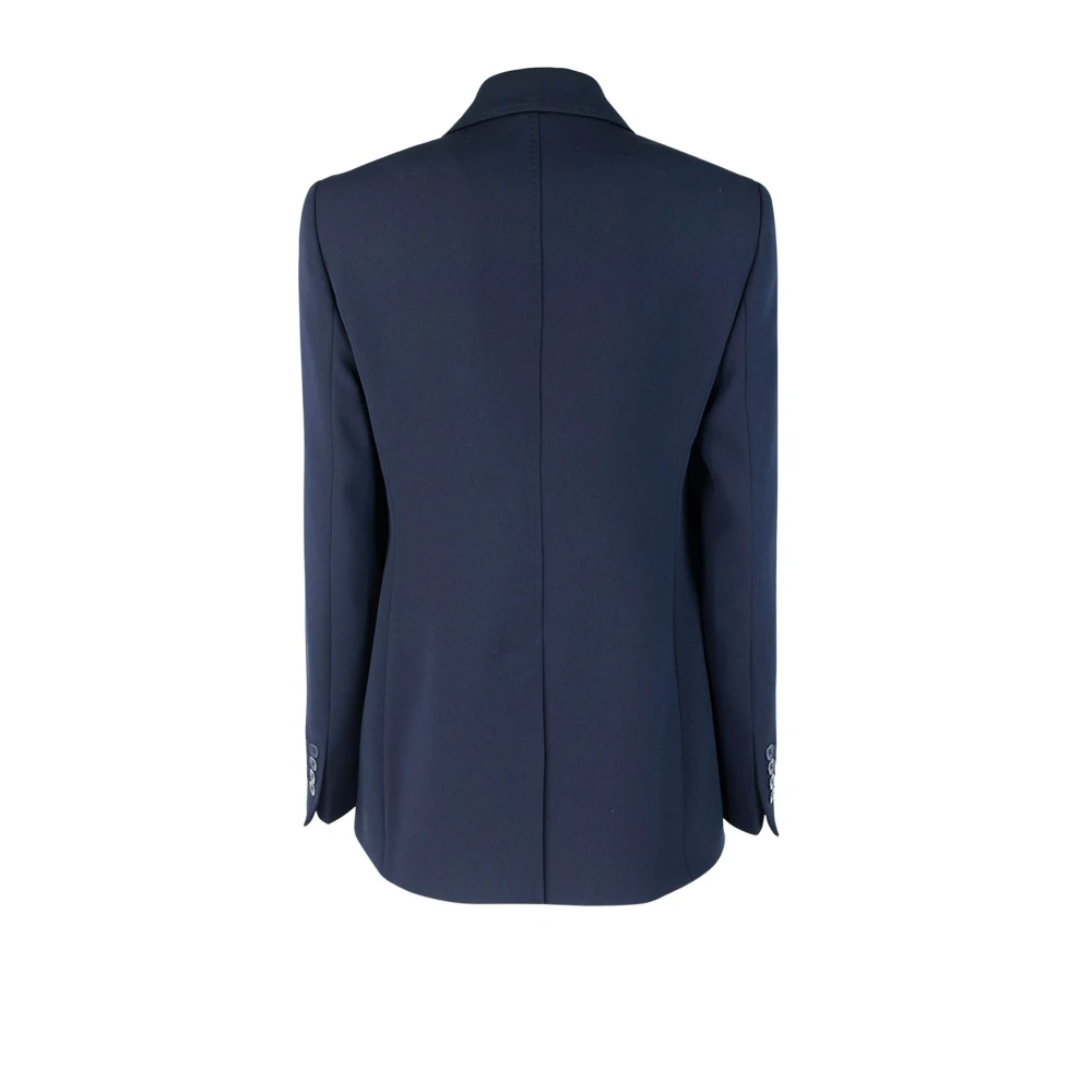 Max Mara Studio Blauwe Jackets Tessuto Triacetaat Polyester Blue Dames