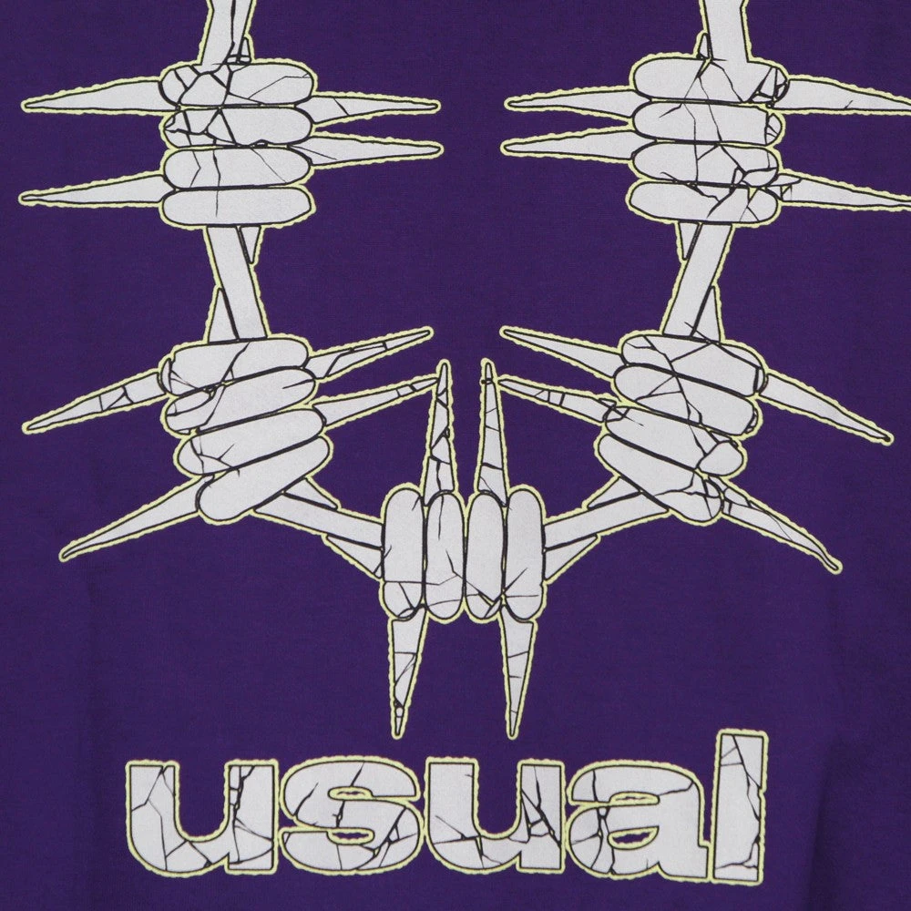 Usual Paarse Cracked Hoodie Lichtgewicht Sweatshirt Purple Heren