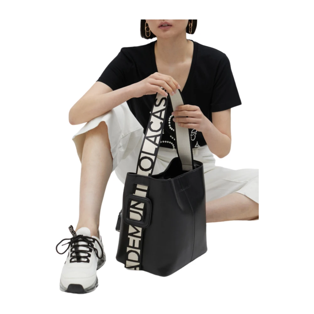 Lola Casademunt Shopper Tas met Logohandvat en Kunstleer Black Dames