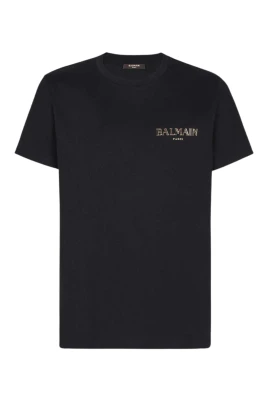 Logo-applikation Bomulls-T-shirt