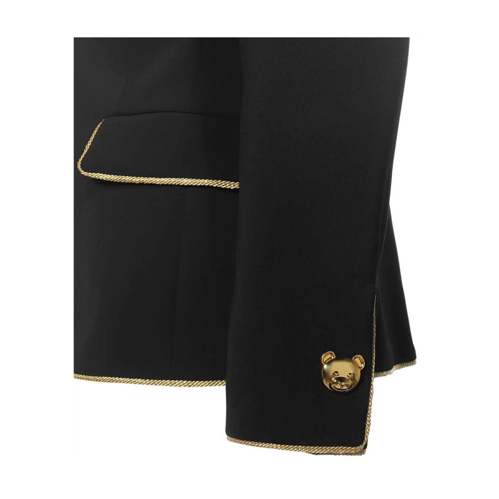 Moschino Blazer met versierde gouden knopen Black Dames