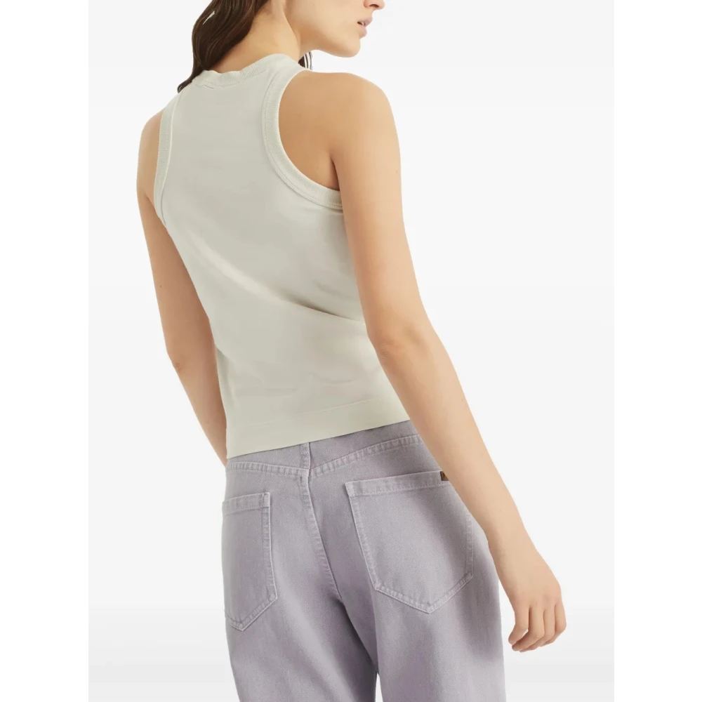 BRUNELLO CUCINELLI Luxe Crew Neck Tank Top Yellow Dames