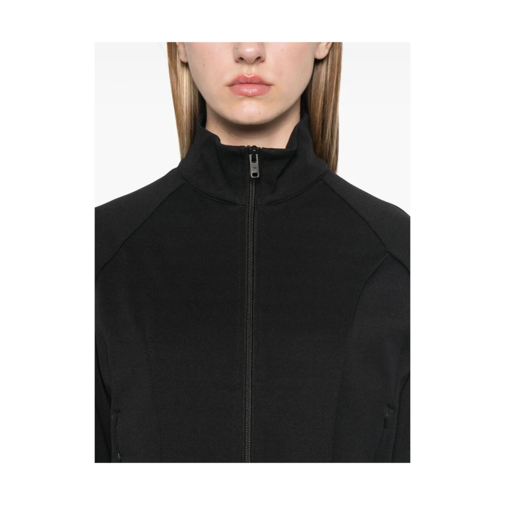 Y-3 Zwarte Textuurrits Jas Black Dames