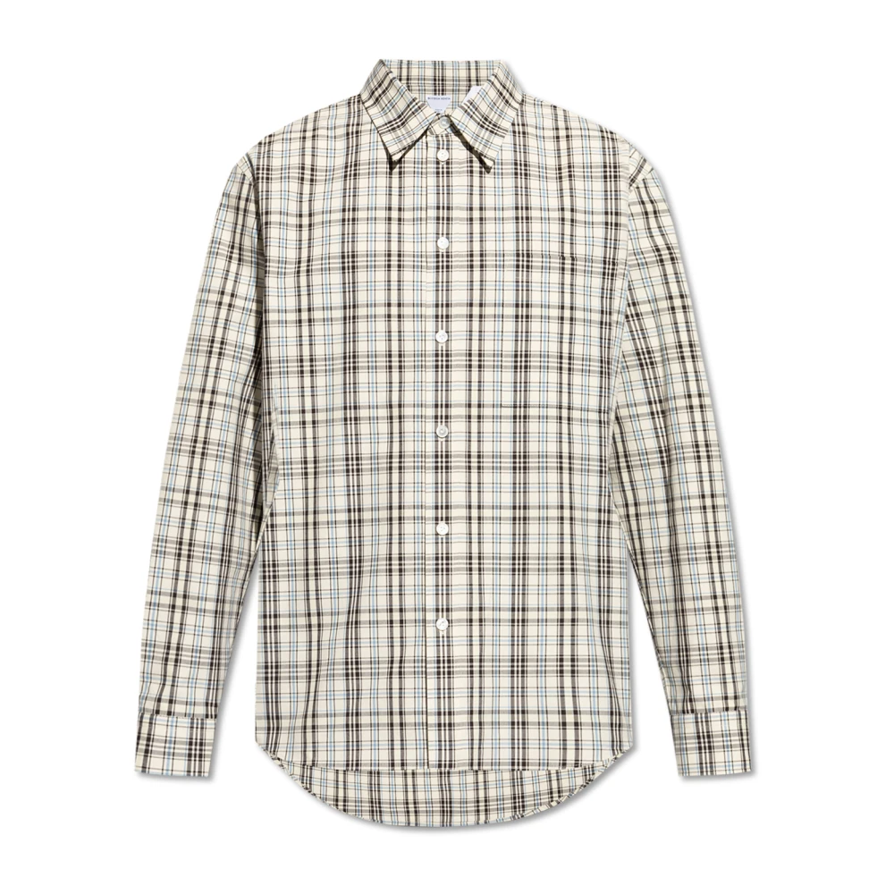 Bottega Veneta Witte Poplin Button-Up Overhemd Multicolor Heren