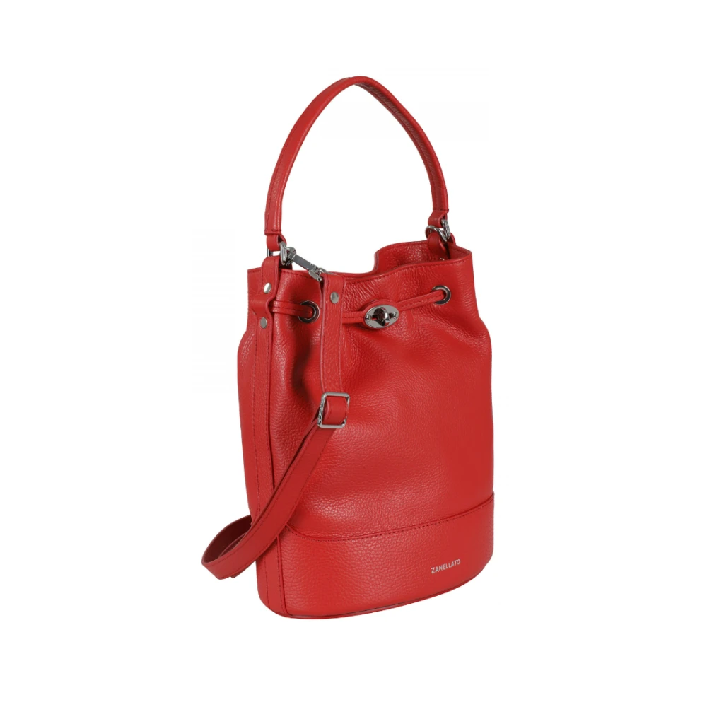 Zanellato Rode Bucket Tas met Twist Sluiting Red Dames