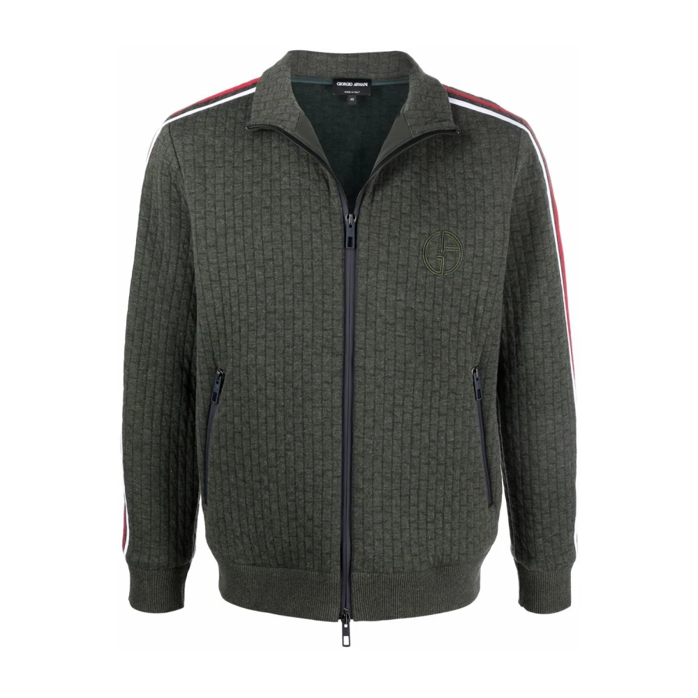 Giorgio Armani Green Zip-Throughs, Male, L, Blouson Jacket