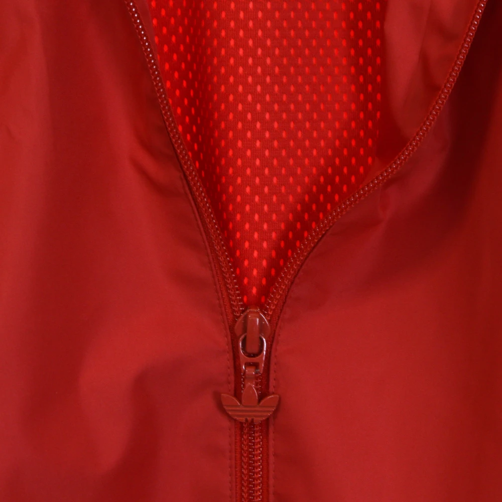Adidas Rode Klassieke Windbreaker Jas met 3 Strepen Red Heren