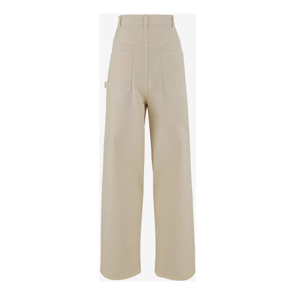 Armarium Wijde Pijp Katoenen Broek Ivoor Beige Dames