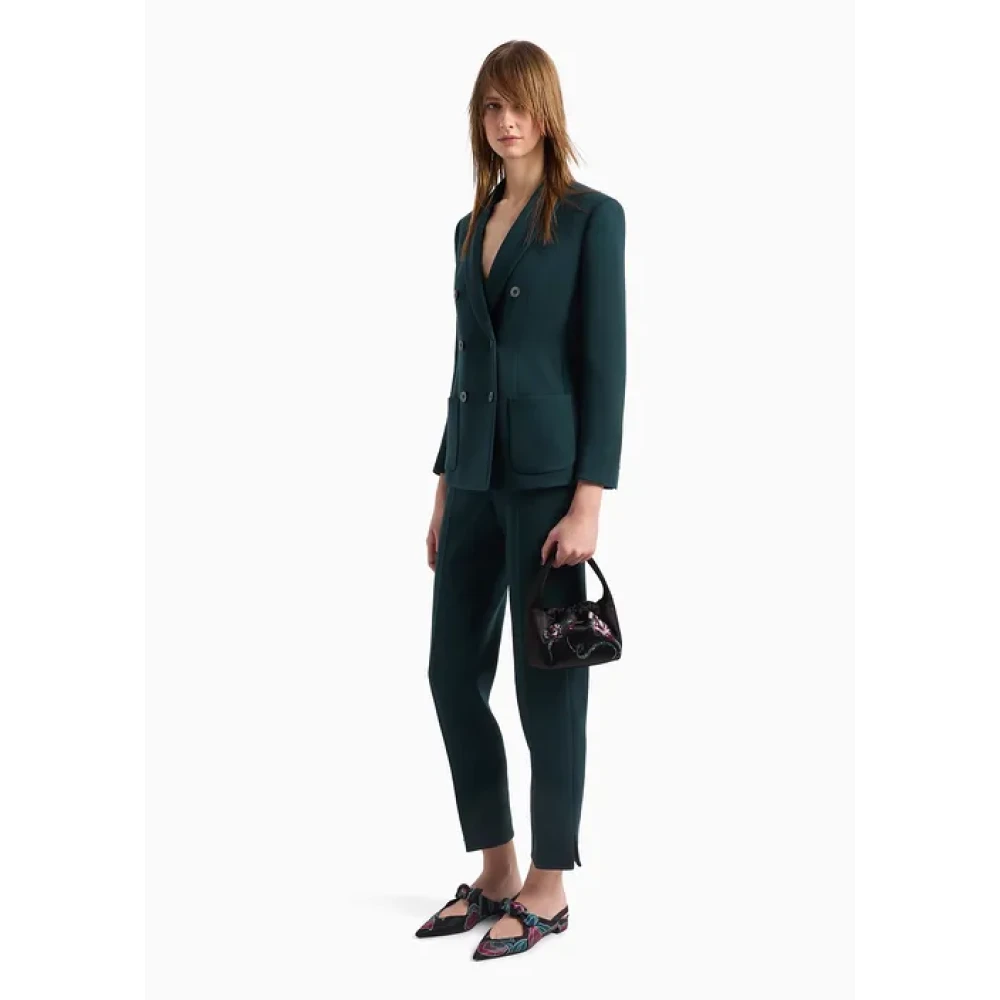 Giorgio Armani Elegante Groene Wollen Broek Green Dames