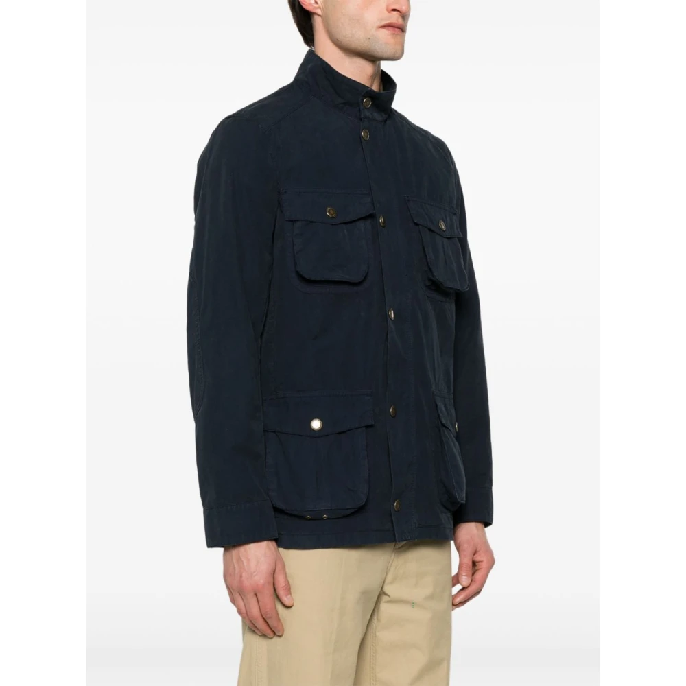 Barbour Blauwe Jas met Zakken Blue Heren