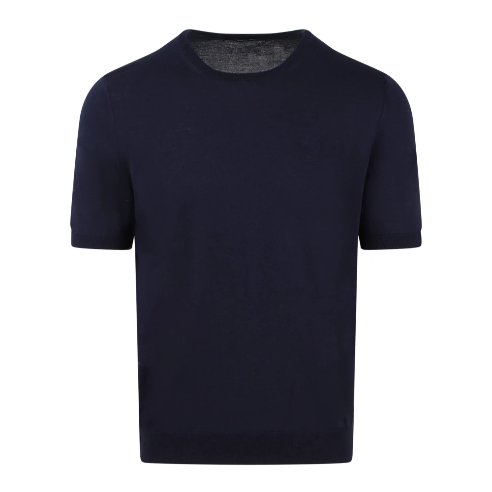 Tagliatore Katoen Gebreid T-Shirt Ss24 Italië Blue Heren