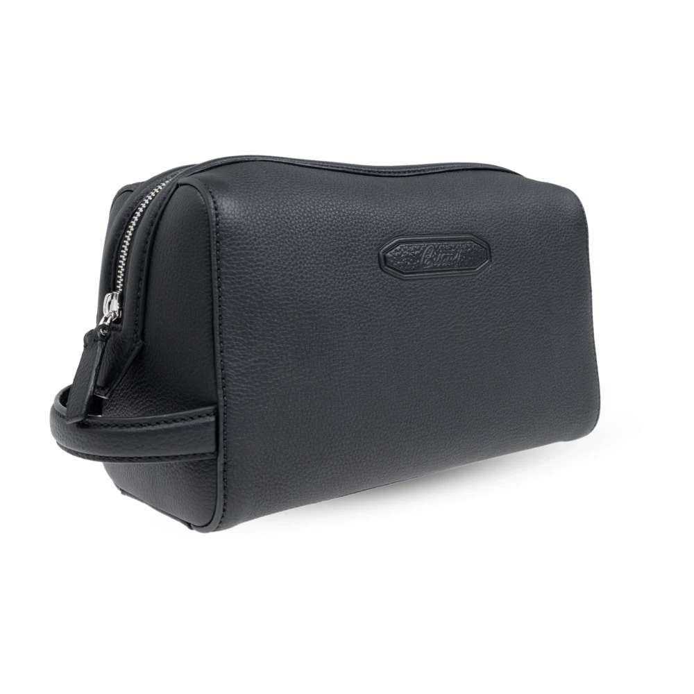 Brioni Leren toilettas Black Heren