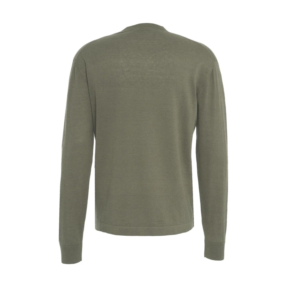 Paolo Pecora Groene Crew Neck Sweater Ss25 Green Heren