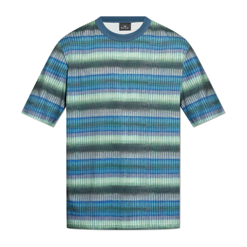 PS By Paul Smith Gestreept T-shirt Blue Heren