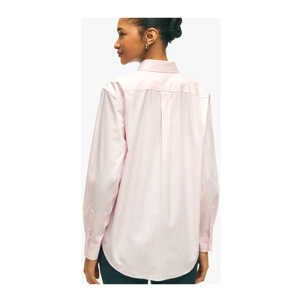 Brooks Brothers Roze relaxed fit kreukvrije stretch Supima katoenen blouse Pink Dames