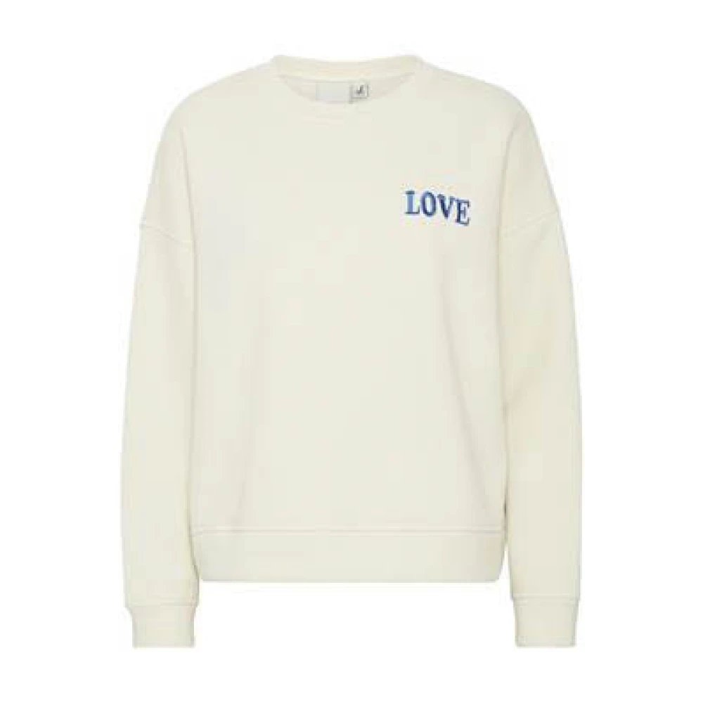 Ichi Berk Sweatshirt Sterk Blauw Freewear Beige Dames