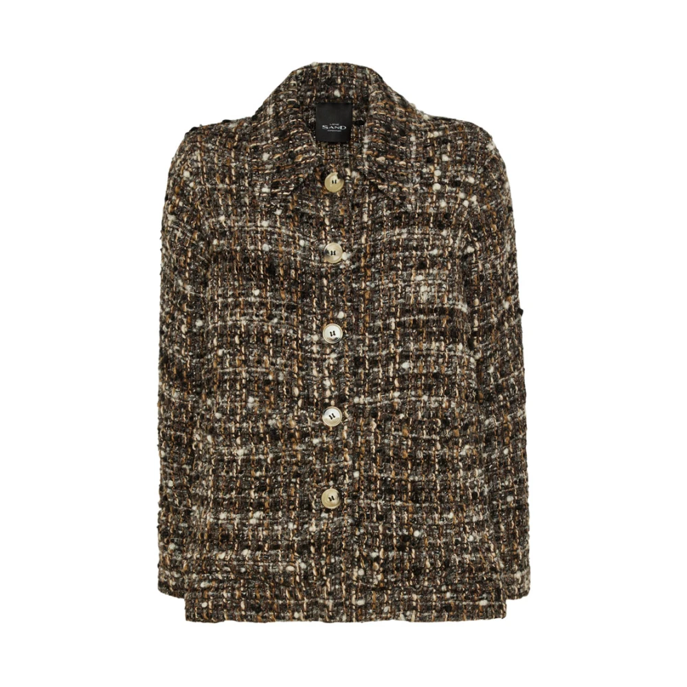 Sand Bruine Tweed Overshirt Carola Stijl Brown Dames