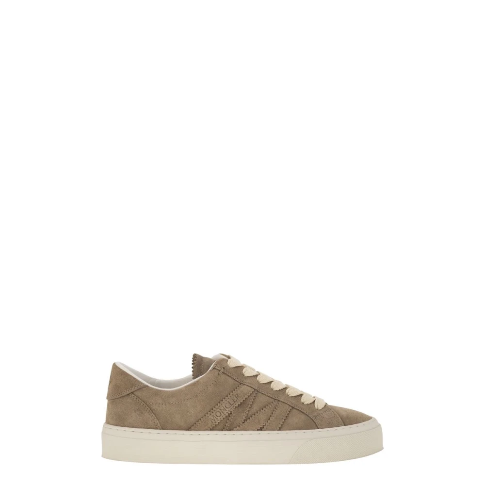 Moncler Monaco M Lage Sneakers met Veters Dames Schoenen Beige