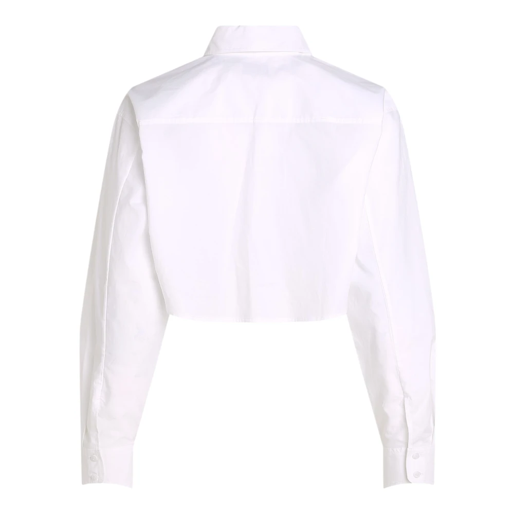 Calvin Klein Jeans Lange mouwen katoenen damesoverhemd White Dames