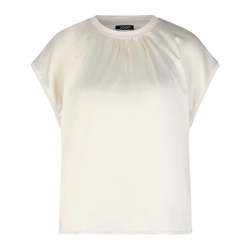 Joop! Krokodil Detail Satijn Jersey Top Beige Dames