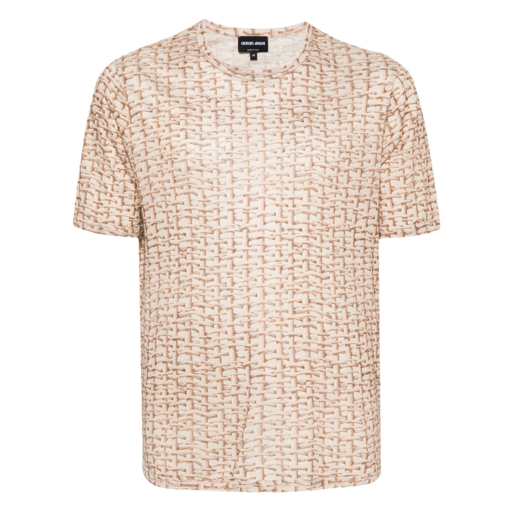Giorgio Armani Elegante T-shirt met korte mouwen Multicolor Beige Heren