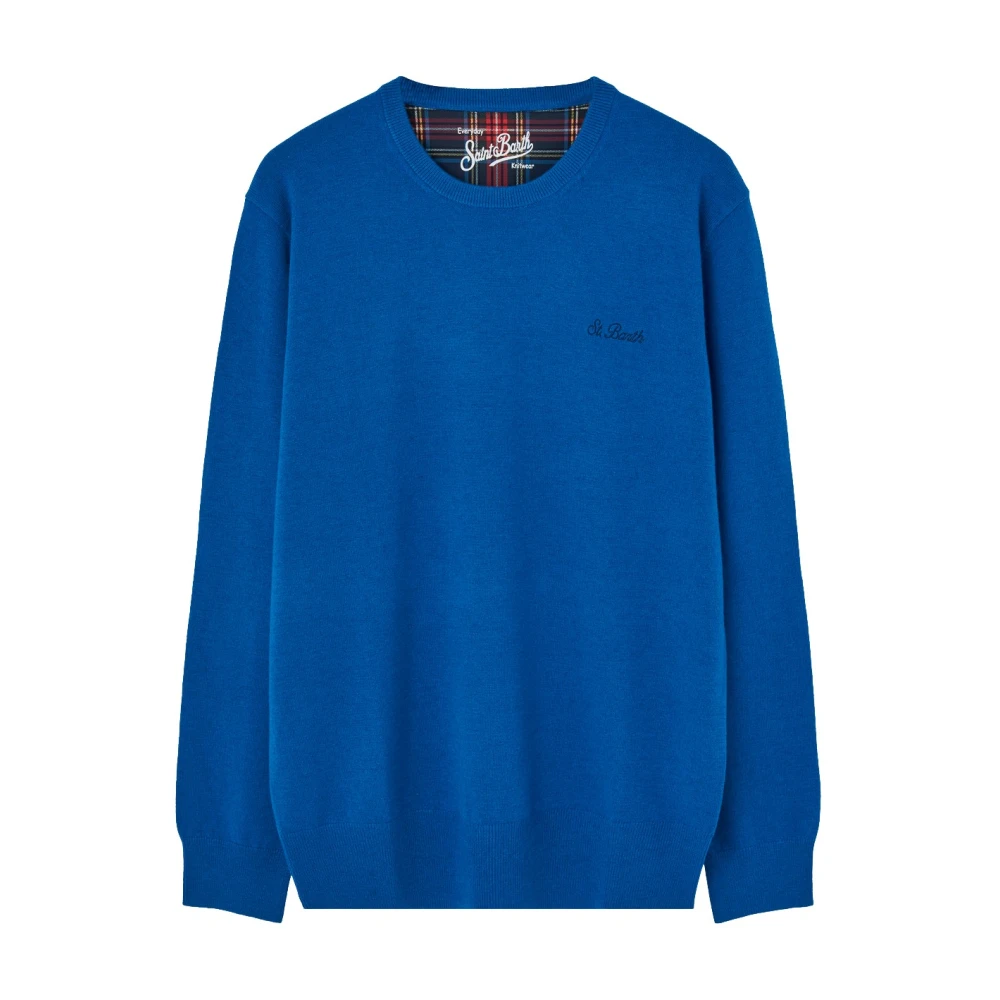 MC2 Saint Barth Blauw Logo Jersey Sweaters Blue Heren
