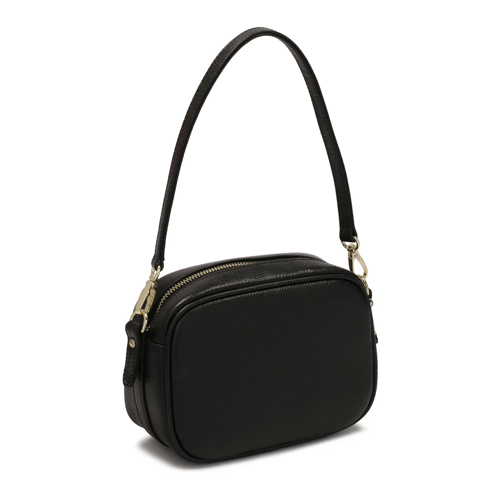 Kazar Kleine zwarte posttas met twee banden Black Dames