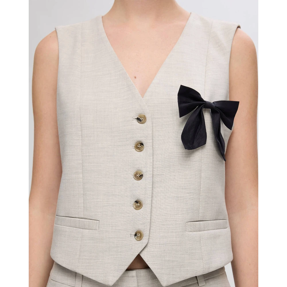 Selected Femme Rita Vest Stijlvolle Mouwloze Jas Gray Dames