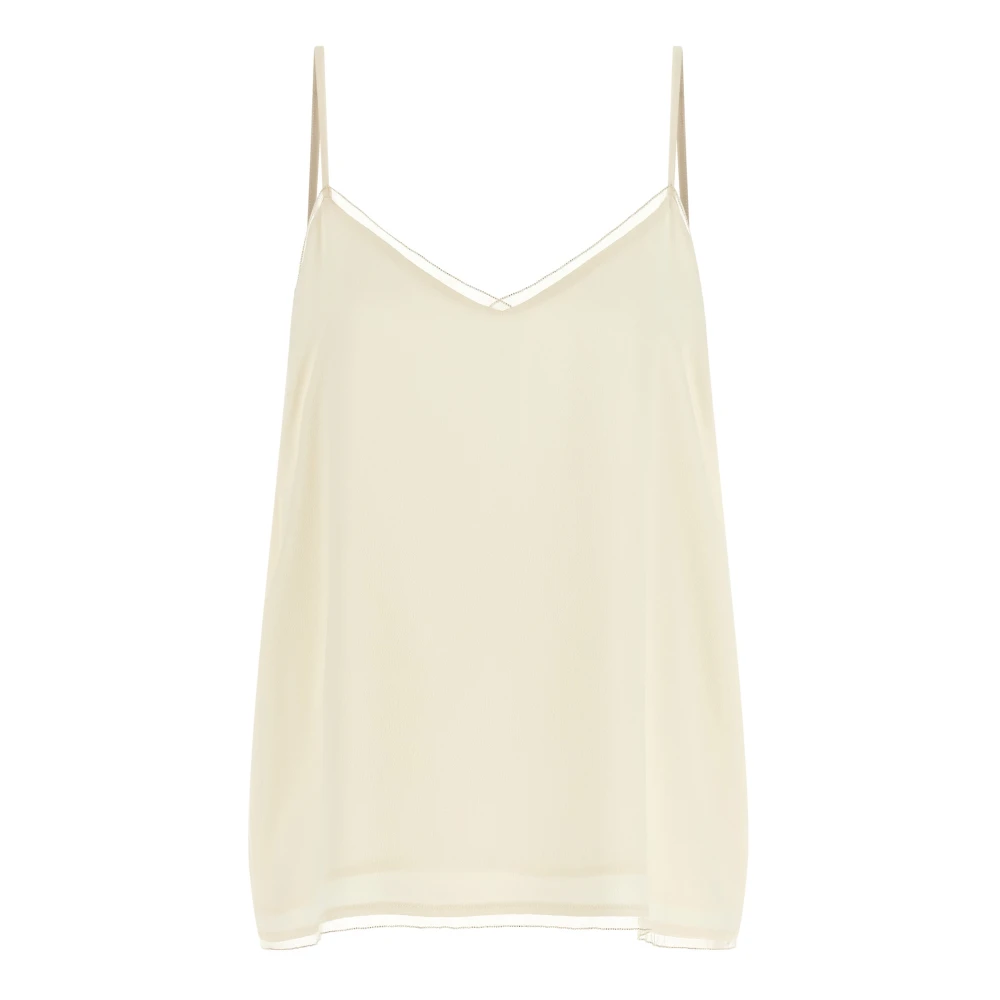 Fabiana Filippi Women's Beige Sleeveless Tops, Xs, Crêpe De Chine Top