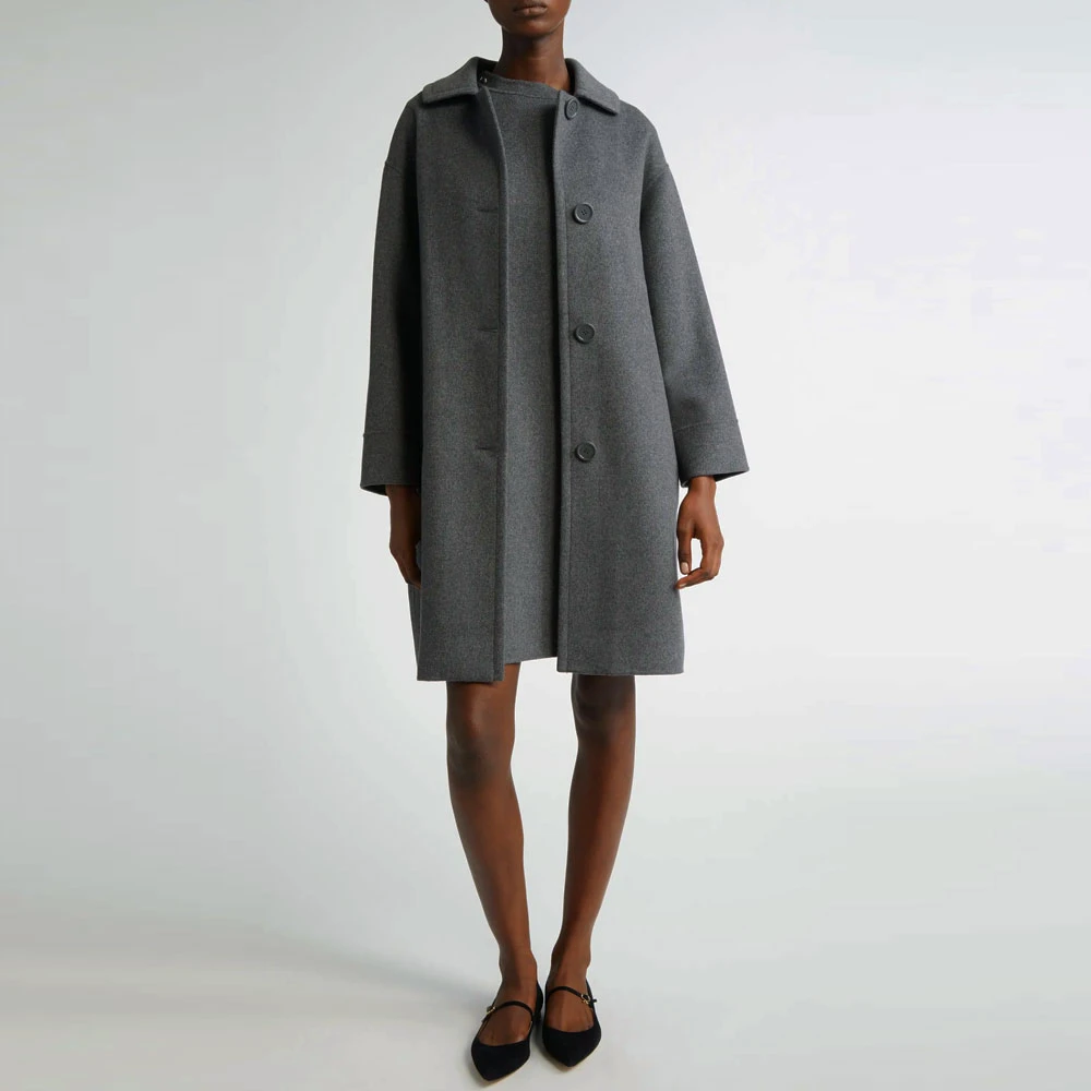 Max Mara Wollen jas met kraag en knopen Gray Heren