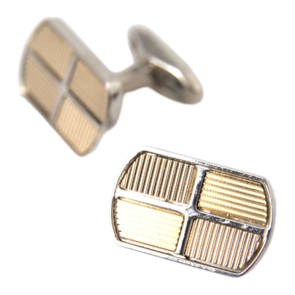 Dolce & Gabbana Zilver en Goud Messing Manchetknopen Yellow Heren