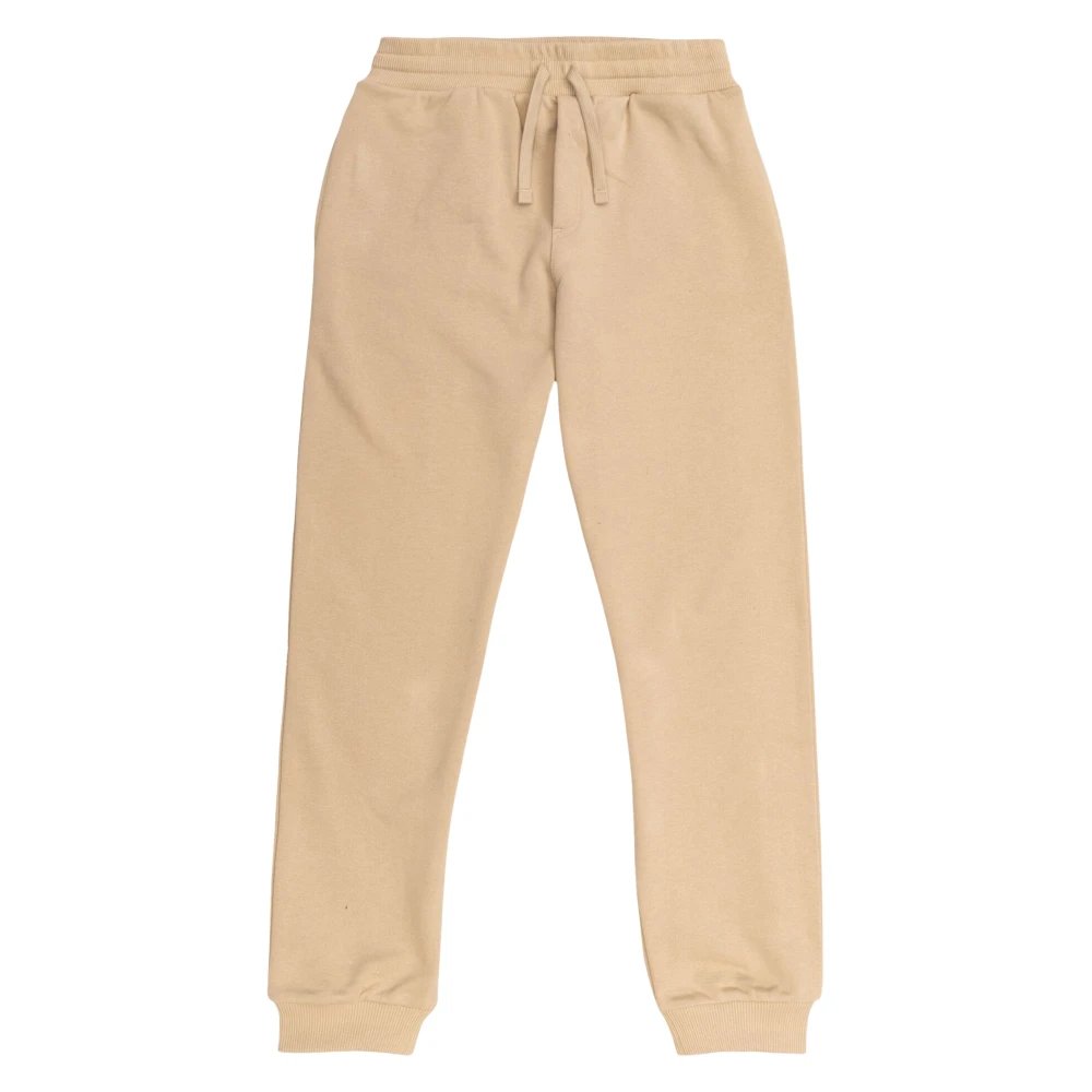 Dolce & Gabbana Boys Beige Sweatpants, 2 Y, Logo Joggers In