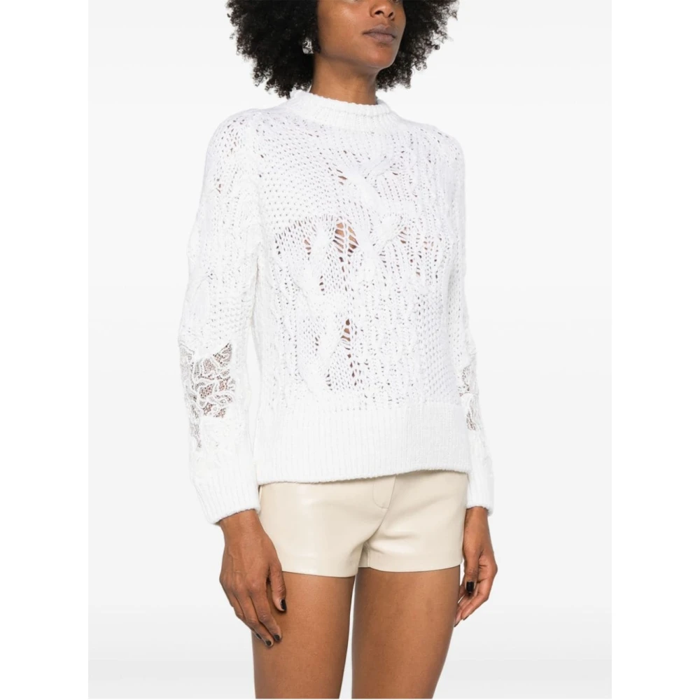 Ermanno Scervino Luxe trui met lange mouwen en ronde hals White Dames