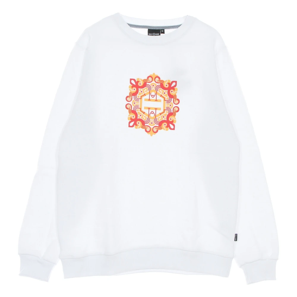 Dolly Noire Witte Crewneck Sweatshirt met Maioliche Logo White Heren