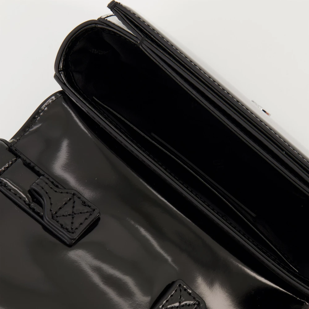 Diesel Zwarte leren schoudertas Black Dames