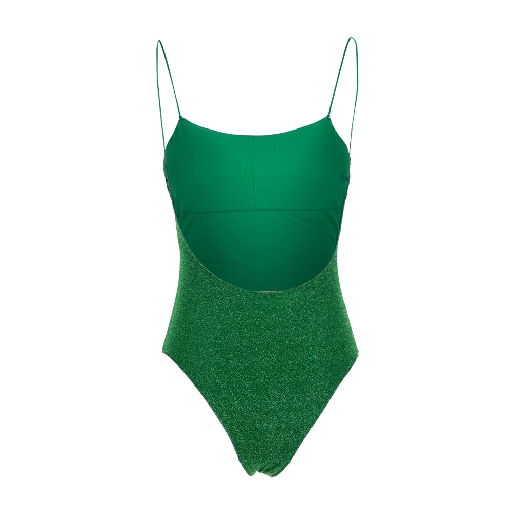 Oseree Groene Lurex Badpak met Open Rug Green Dames