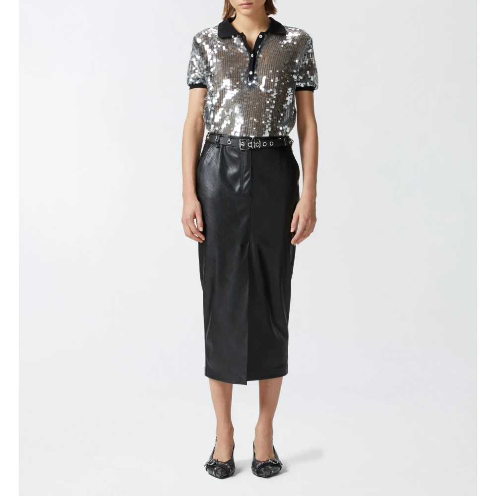 pinko Knielange rok met uniek ontwerp Black Dames