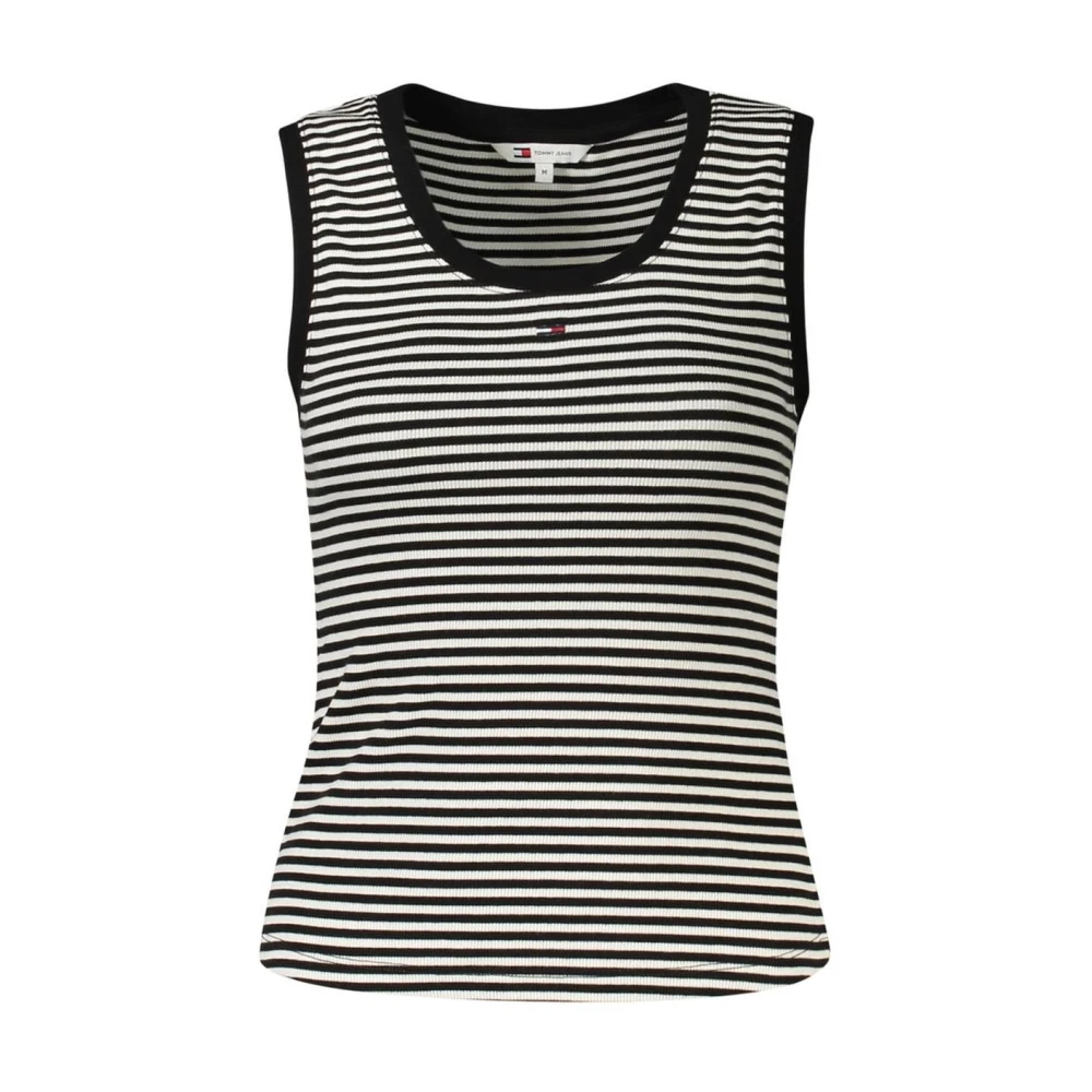 Tommy Hilfiger Svart Cotton Ribbed Knit Tank Top