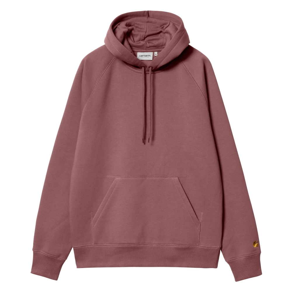 Carhartt Wip Bomull Hooded Chase Sweatshirt med Fickor Pink, Herr