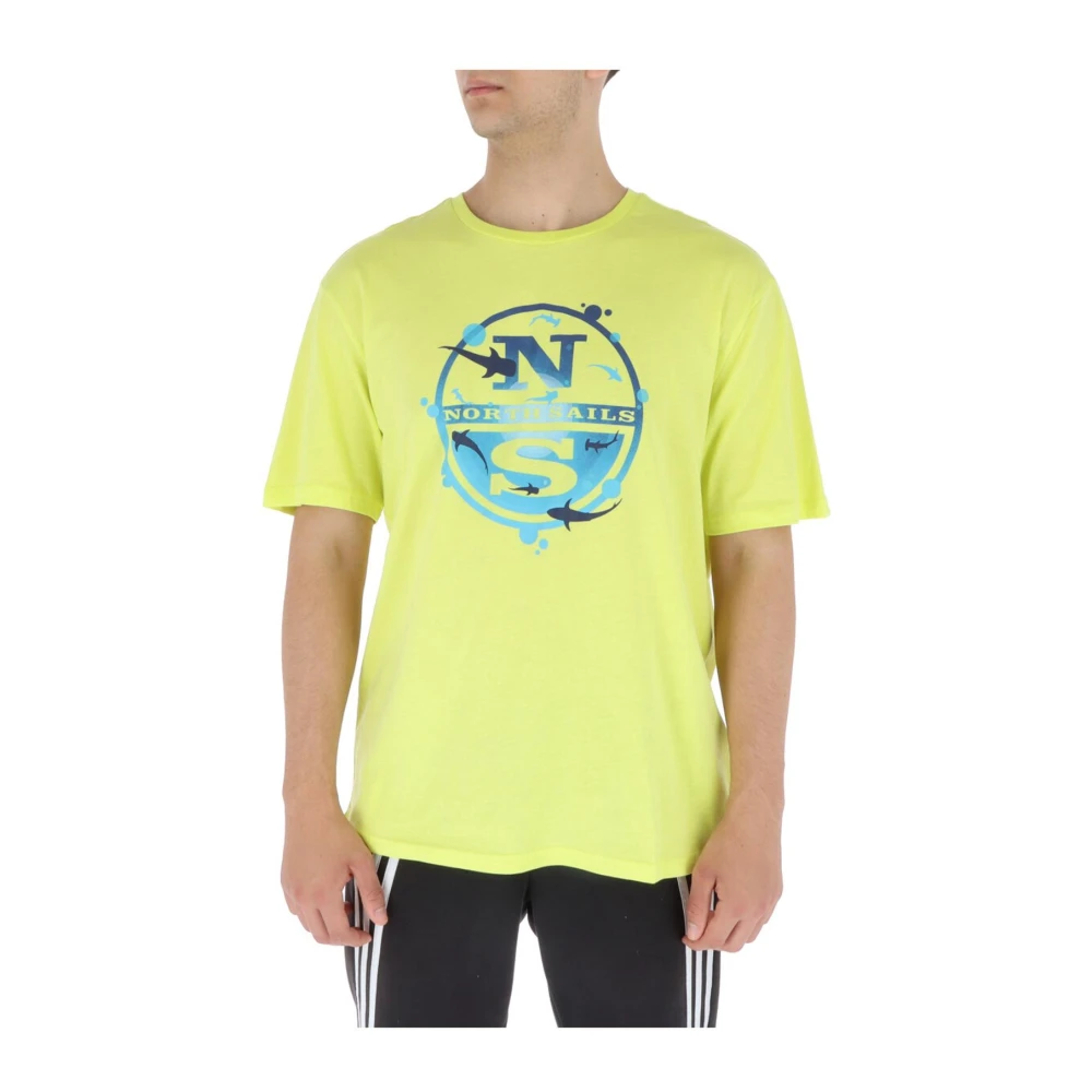 North Sails Gul Print T-shirt Alla Säsonger Yellow, Herr