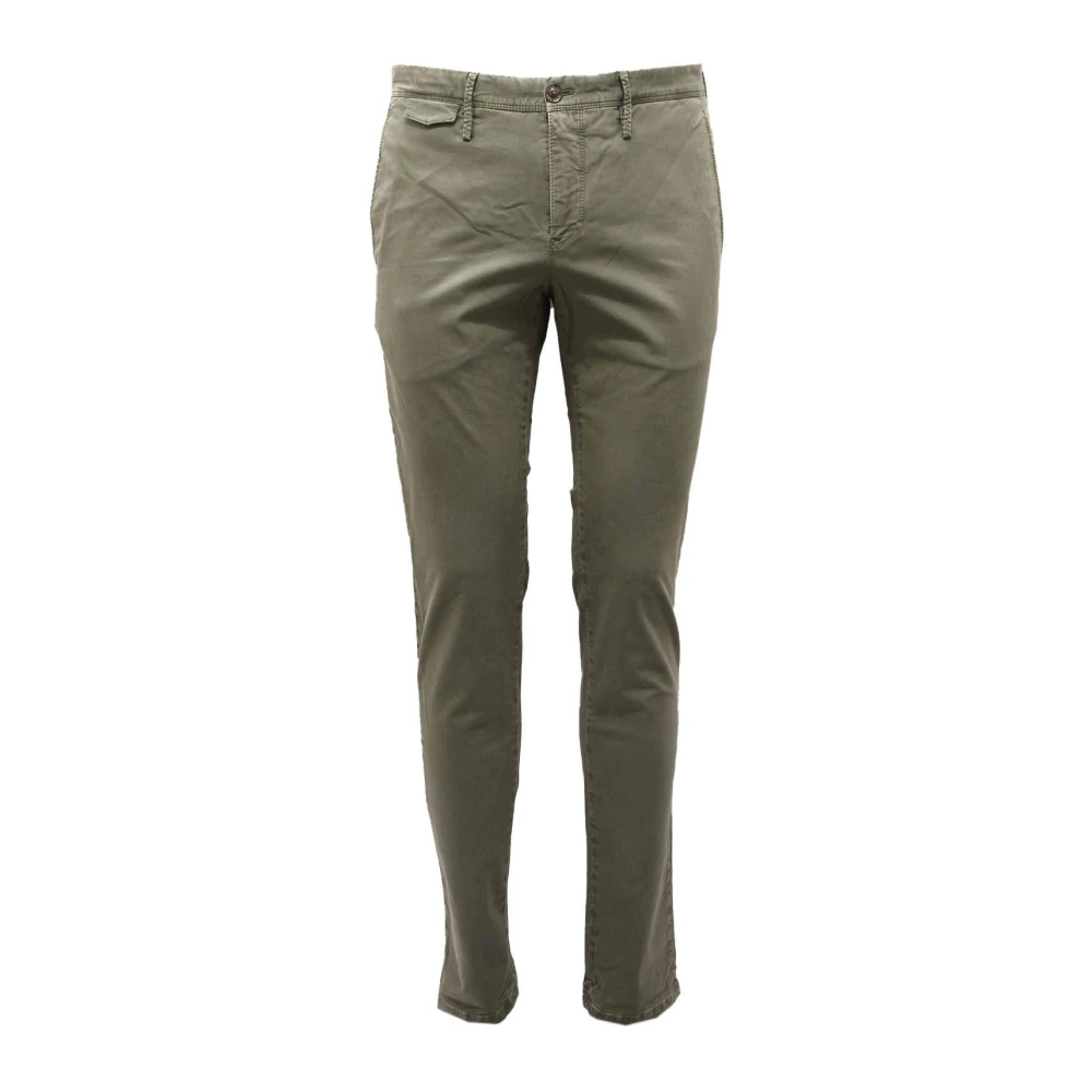 Pt01 Men's Green Chinos, W31, Torino Trousers In Blue Wool