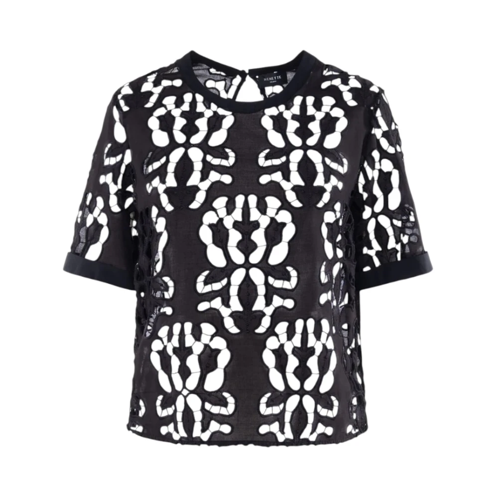 Nenette Donna Nero - Camicia Sangallo - Blouses & Shirts - L